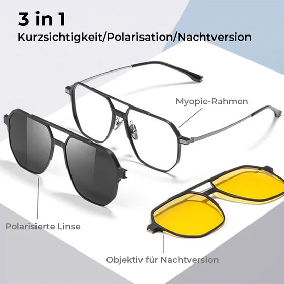 Magnetisch polarisierte 3-in-1-Sonnenbrille