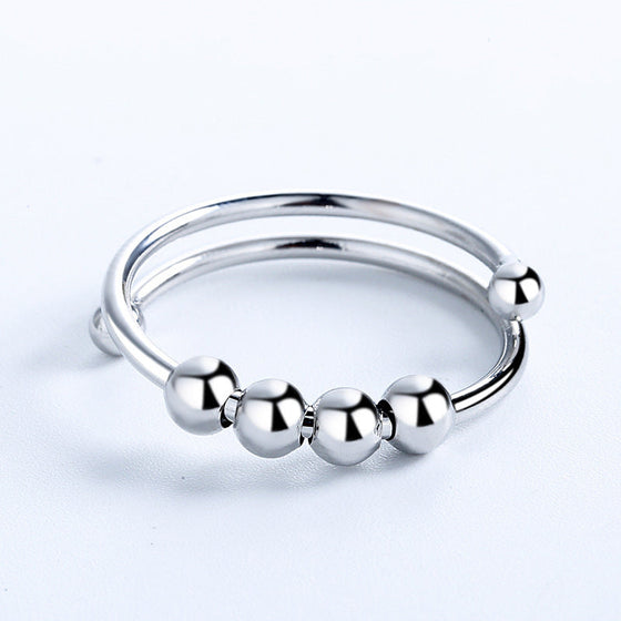 4 Beads Adjustable Anxiety Relief Ring