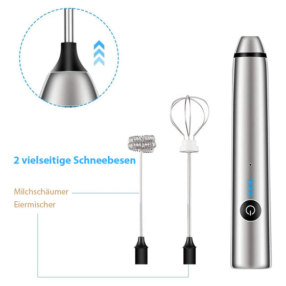 2 in 1 Elektrischer Schneebesen & Milchaufschäumer