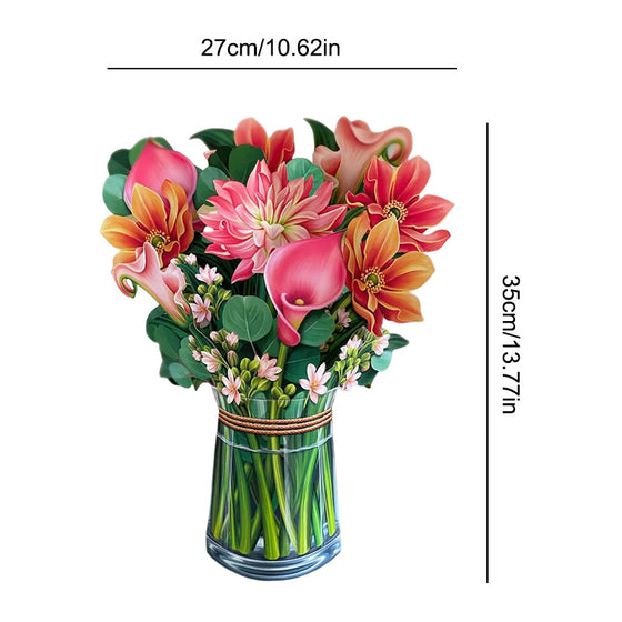 3D-Blumenstrauß-Grußkarte