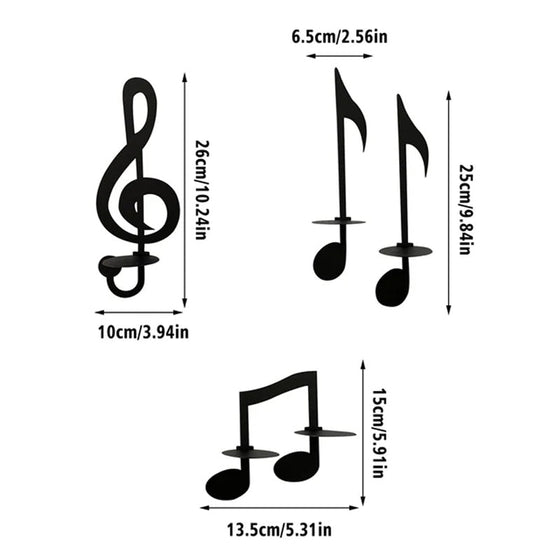 🔥Kerzenleuchter mit Musiknoten💡