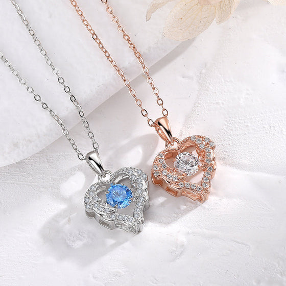 Sparkling Zirconia Heart Necklace