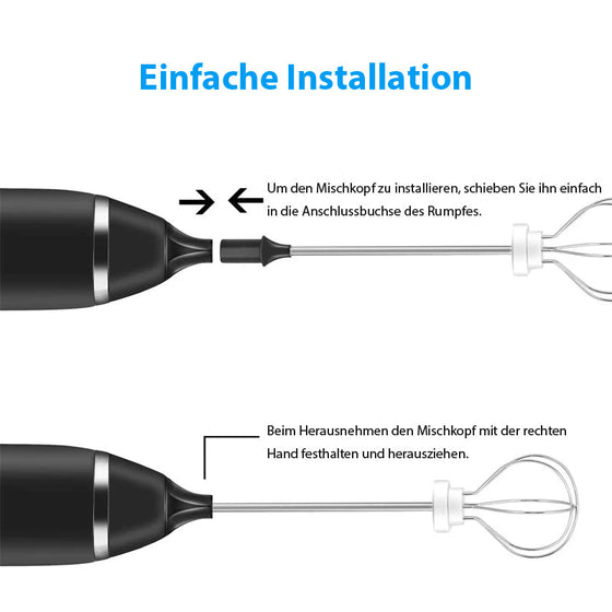 2 in 1 Elektrischer Schneebesen & Milchaufschäumer