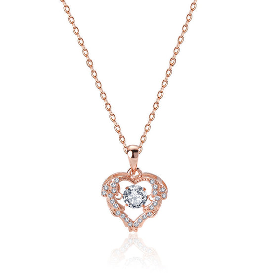 Sparkling Zirconia Heart Necklace