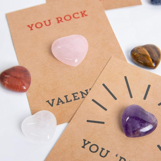 24er-Pack Valentinskarten mit herzförmigen Kristallen