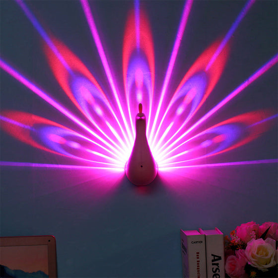 Peacock LED-Projektor-Wandleuchten für Schlafzimmer