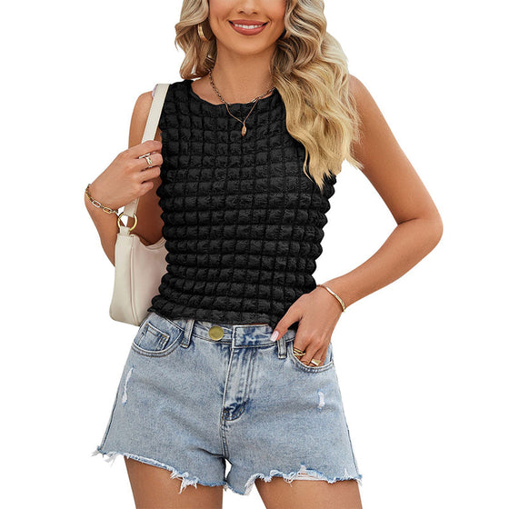 Damen-Popcorn-Crop-Tops, Ausgeh-Tanktops