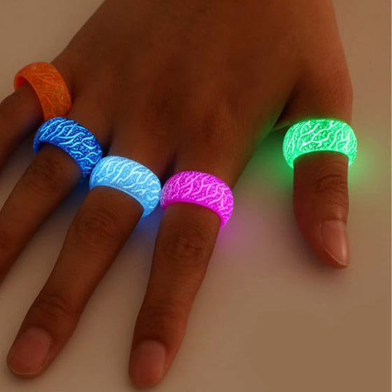 Fashion Colorful Luminous Resin Fluorescent Glowing Ring