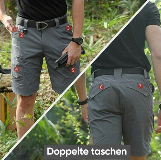 Der kerl trägt wasserfeste shorts