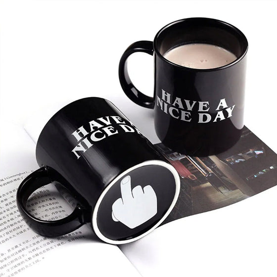 Lustige Mittelfinger-Tasse „Have a Nice Day“