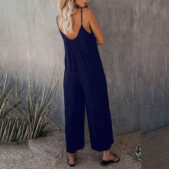 Lockerer, dehnbarer Cami-Jumpsuit