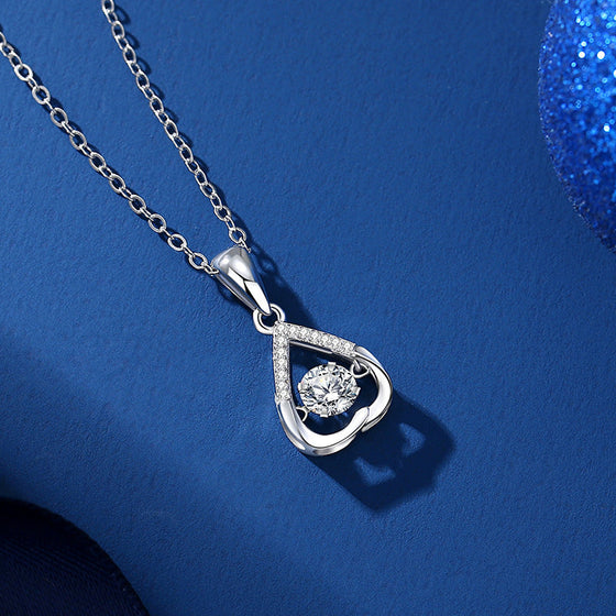 Sparkling Zirconia Heart Necklace