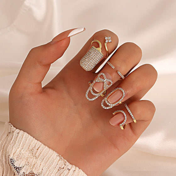 Geometrischer Diamant offener Nagelring