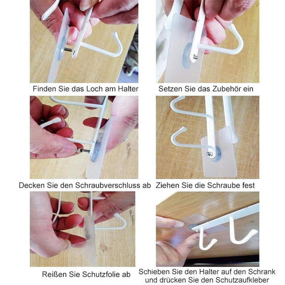 6 Haken Unterschrank Kleiderbügel