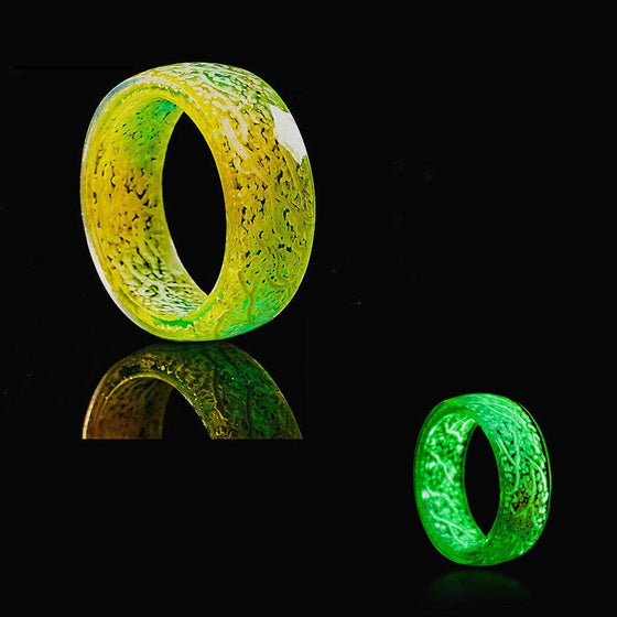 Fashion Colorful Luminous Resin Fluorescent Glowing Ring