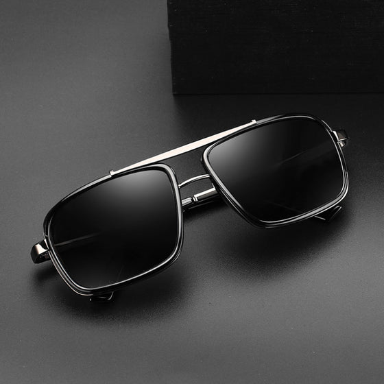 Herren Retro Steampunk Polarisierte Sonnenbrille