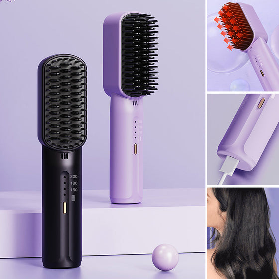 [Negative Ions Do Not Hurt Hair] Portable Mini Hair Straightening Comb