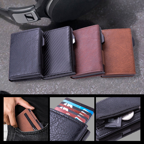 Side Push Auto Pop-Up Card Holder