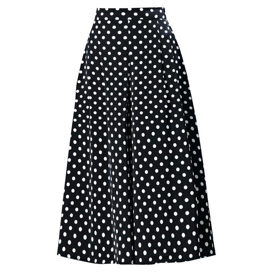 Schwarze, gepunktete Chiffon-Culotte