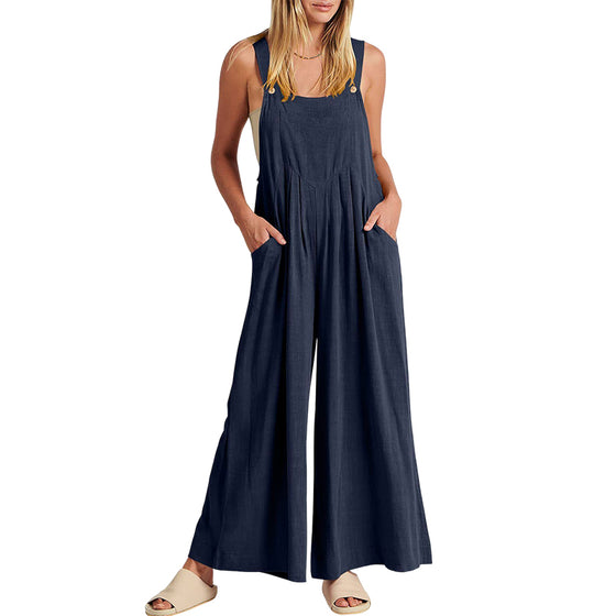 Jumpsuit mit weitem Bein und Taschen