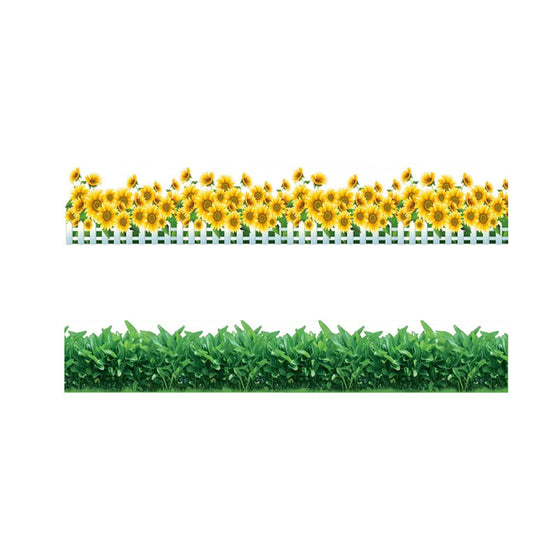 Natürliche 3D-Blumen-Wanddekoration aus grünem Gras