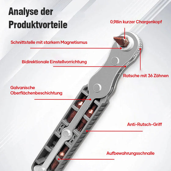 Schraubendreher-Satz mit bidirektionaler Ratsche