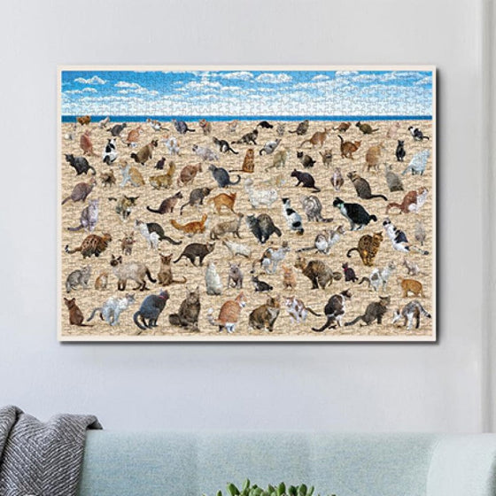 Strandkackendes Katzenpuzzle 1000 Teile